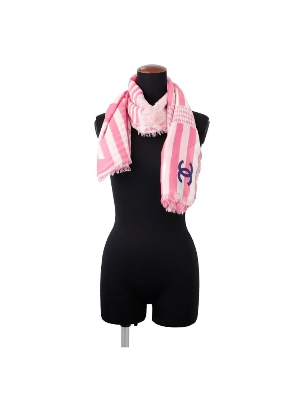 Chanel Scarf CC Logo Large Shawl Cashmere